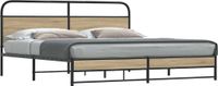 Maison Exclusive - Lit en métal sans matelas, chêne fumé, 180x200 cm