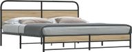 Maison Exclusive - Lit en métal sans matelas, chêne fumé, 180x200 cm