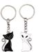 CHPN goodiesandliving Katten sleutelhangers - Zwarte kat en witte kat - Poezensleutelhanger - Katten - Poezen - Dierenliefhebber - 1 paar - CHPN