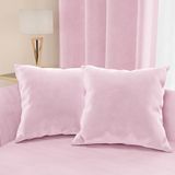 PETTI Artigiani Italiani - 2 stuks fluwelen bankkussens met vulling, kussenslopen voor slaapkamer, meubelkussens met verborgen ritssluiting, roze fluweel, 2 stuks, 40 x 40 cm