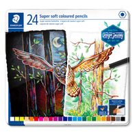 STAEDTLER 149C M24 crayons de couleur étui en métal avec 24 couleurs vives
