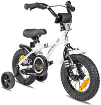 Prometheus Bicycles ® Kinderfiets 12 in wit & zwart vanaf 3 jaar met zijwieltjes