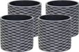 Mega Collections Plantenpot/bloempot - 4x - keramiek - antraciet/grijs - D11 x H9 cm