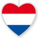 Merkloos Hangdecoratie hartje van landen vlag Nederland - H28 cm - EK/WK - versiering - papier - brandvertragend