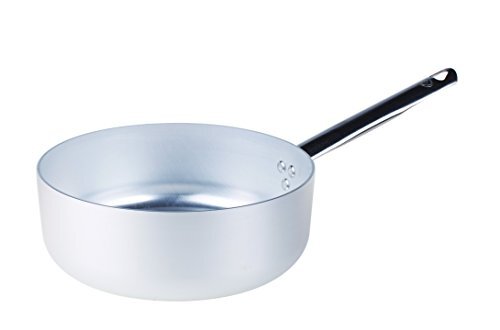 Pentole Agnelli Professionele aluminium braadpan pan 3 mm dik met één handvat, diameter 16 cm, staal, zilver