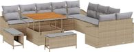 vidaXL Tuinbank Set Beige Poly Rattan
