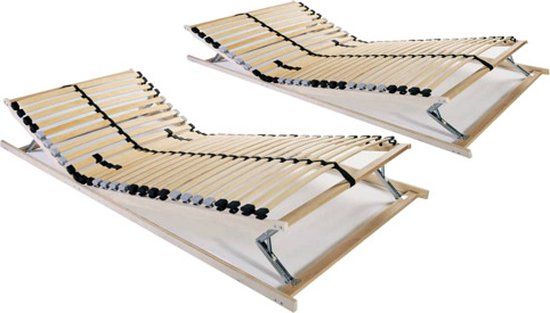 vidaXL Lattenbodem 2 stuks met 28 latten en 7 zones - 80x200 cm