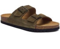 Scholl Sandalen Julien 2 Riemen Suede Heren - Khaki