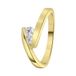 Lucardi Dames Goldplated ring met zirkonia