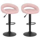 VidaXL Barkrukken 2 st fluweel roze