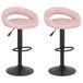 VidaXL Barkrukken 2 st fluweel roze