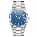 Bulova 96B440 Heren Polshorloge Kwarts Blauw Stalen Band Zilverkleurig Kast 38mm