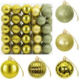 vidaXL Kerstballenset - 75 st - Lichtgroen - 6 cm - Polystyreen