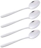 Alpina Theelepeltjes/koffielepeltjes - set van 4x - zilver - RVS - 14 cm - dessertlepels