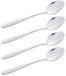 Alpina Theelepeltjes/koffielepeltjes - set van 4x - zilver - RVS - 14 cm - dessertlepels