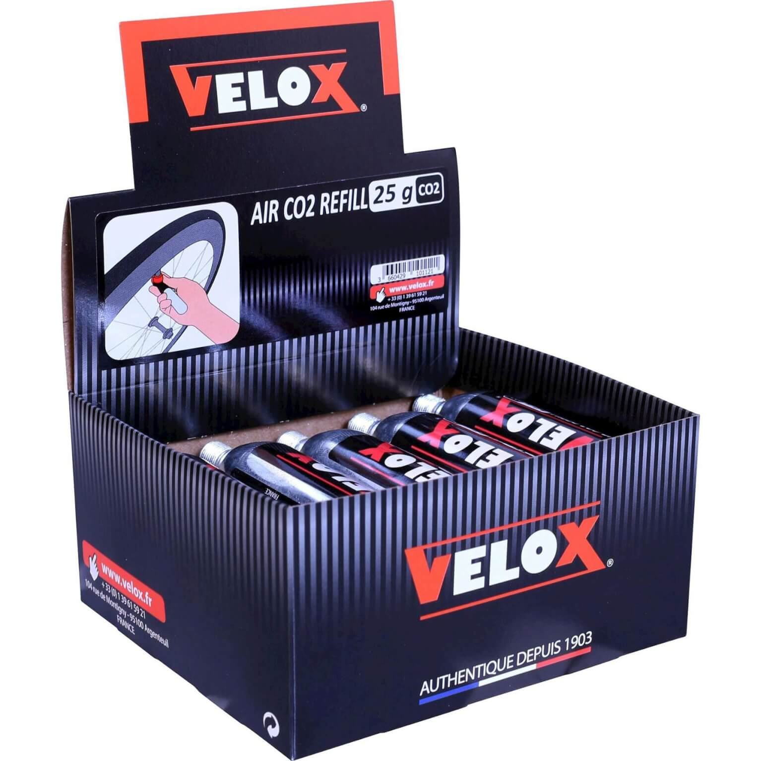 VELOX CO2 cartridge Velox met draad 25 gram (1 stuk)