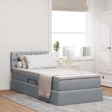 Maison Exclusive - Lit de rangement LED avec matelas gris clair 90 x 190 cm tissu