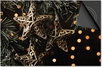 Dietrix Inductie Beschermer - 65x52cm - Feestdagen - Gouden Sterren in Kerstboom