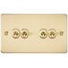 Knightsbridge 2-weg tuimelschakelaar, goud, geborsteld, dubbele, wandplaat