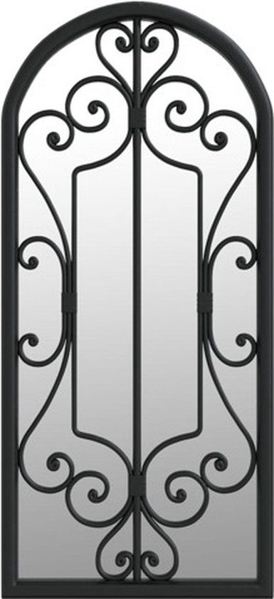 vidaXL Tuinspiegel 100x45 cm ijzer zwart