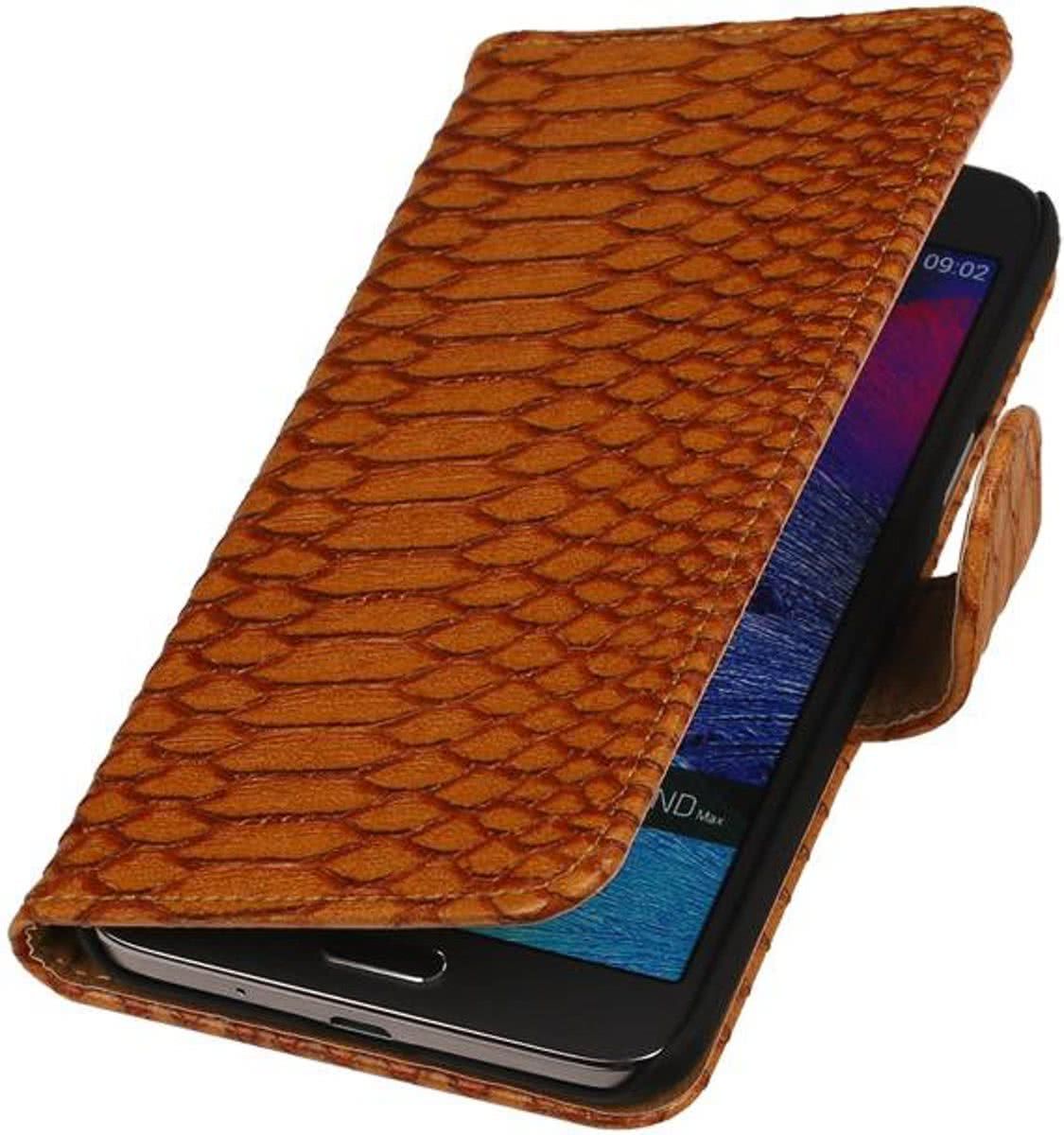 Best Cases Samsung Galaxy Grand Max Snake Slang Booktype Wallet Hoesje Bruin - Cover Case