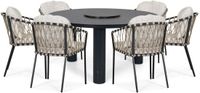 Lifestyle Garden Furniture Morano/Arancia 6-persoons ronde tuinset 150 cm grijs