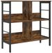 vidaXL Boekenplank 4-laags Rook Eiken Bewerkt Hout 82 x 32 x 79 cm