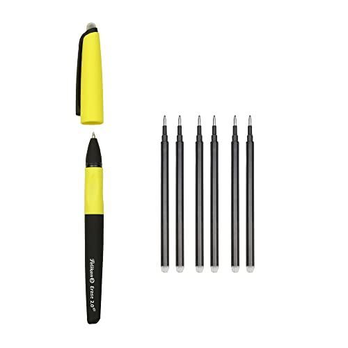 Pelikan Erase 2.0 Ergonomisch uitwisbare roller met zwarte inkt, voor rechts- en linkshandigen, navulbaar, 6 navullingen