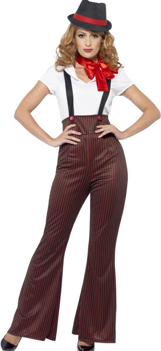 Smiffys Glam Gangster Kostuum Zwart Polyester