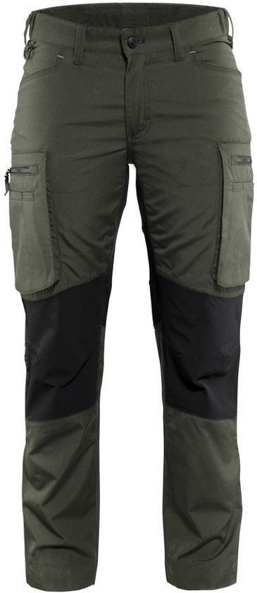 Blåkläder 7159-1845 Dames Service werkbroek Stretch Army Groen/Zwart maat 46