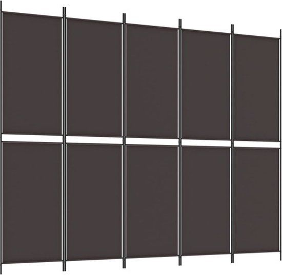 vidaXL Kamerscherm met 5 panelen 250x200 cm stof bruin