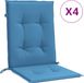 vidaXL Stoelkussens - Lage Rug - Set van 4 - Stof - Gemêleerd Blauw