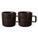 NJRD Tasse Lines 50 cl Lot de 2 Marron