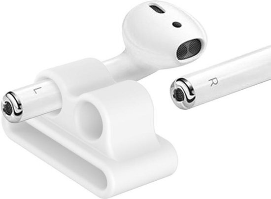 - Silicone Houder voor AirPods of Earpods Wit