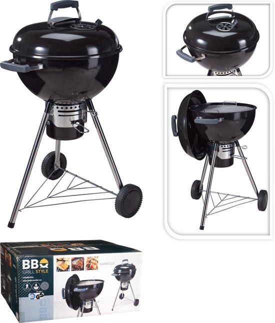 BBQ Houtskool Barbecue - Kogelbarbecue - 57cm Grilloppervlak - Zwart