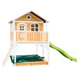 AXI Classic Marc Speelhuis Bruin/wit - Limoen groene glijbaan - Hout - 293 cm