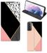 B2Ctelecom Samsung Galaxy S21 Plus Stand Case Zwart Roze Vormen