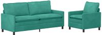 vidaXL Bankstel 2-zits Turquoise Fluweel