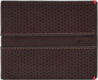 Fossil Rennsport Bifold With Flip ID Portemonnee - Leer - Mink Bruin