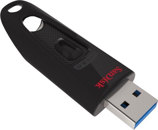 SanDisk Ultra USB Flash Drive - 128GB - USB 3.2 Gen 1 (3.1 Gen 1) - Black
