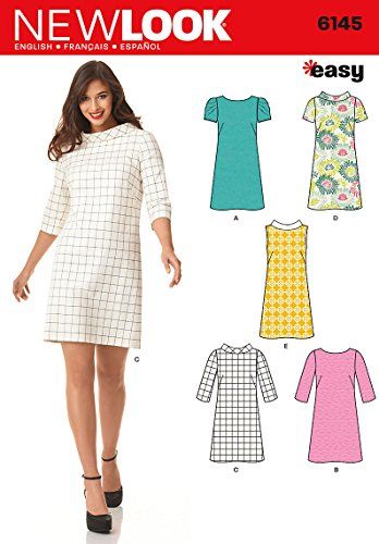 Simplicity New Look naaipatroon 6145: Misses' Jurken, (8-10-12-14-16-18)