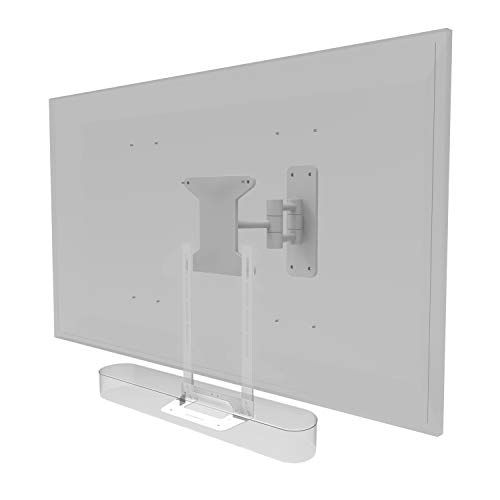 Soundbass Beam tv-houder, Wit, Compatibel met Sonos Beam Soundbar, montagebeugel voor tv, Inclusief alle bevestigingsmaterialen, Ontworpen in het VK