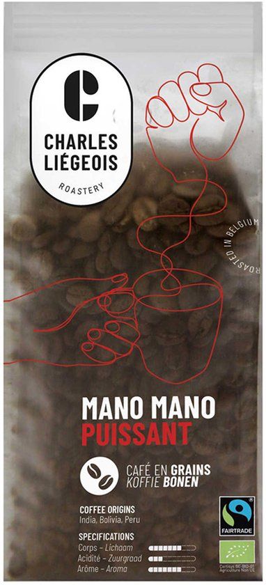 Charles Liégeois Mano Mano Puissant Coffee Beans, 250g