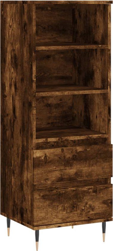 vidaXL Hoge kast 40x36x110 cm bewerkt hout gerookt eiken