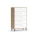 Vicco Nizza Dressoir – 80.2 x 127.4 cm met 5 laden Ambachtelijk/Wit