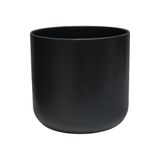 Ivyline Lissabon plantenbak in antraciet - waterdicht en decoratief - stijlvolle keramische kamerplantenpot voor binnen met geglazuurde afwerking - H18,5 cm x D18,5 cm