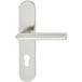 Häfele Garniture de poignée de porte LDH 2171 acier inoxydable mat plaque longue, cylindre profilé PZ