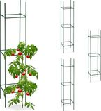 Relaxdays Plantensteun set van 4 - 150 cm - Metaal & Kunststof - Tomatensteun