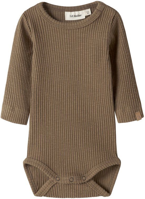 Lil' Atelier Baby Romper Lange Mouwen Gestreept Kangaroo 80