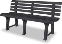 Merkloos Banc de jardin Plastique - Banc d'extérieur Banc de terrasse - Profiter du jardin - Construction résistante aux intempéries - 145,5 cm de large - Anthracite